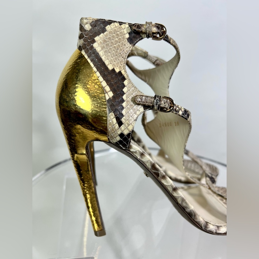 Authentic Sergio Rossi Rare Python Clonia With Go… - image 4